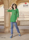 Green colour Latest fancy Designer Casual Wear Embroidery Work Flex Rayon Westren Ladies Top Collection 3505